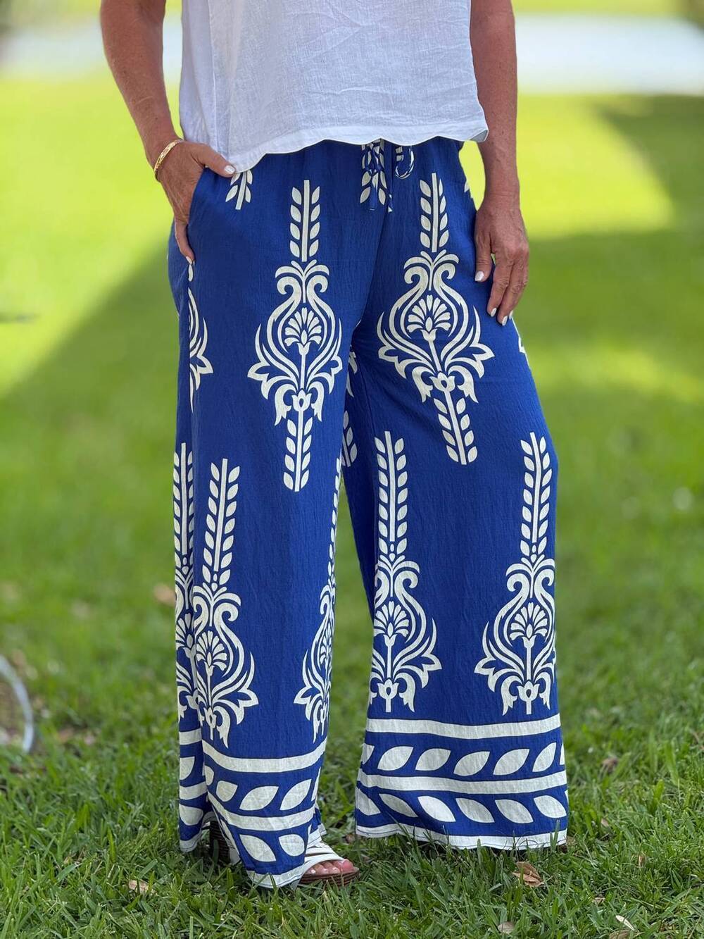 NEW GIGIO moroccan dreams pants in royal blue
